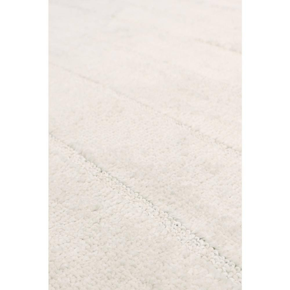 Ivory Stripe Synthetic 10' x 14' Rectangular Area Rug