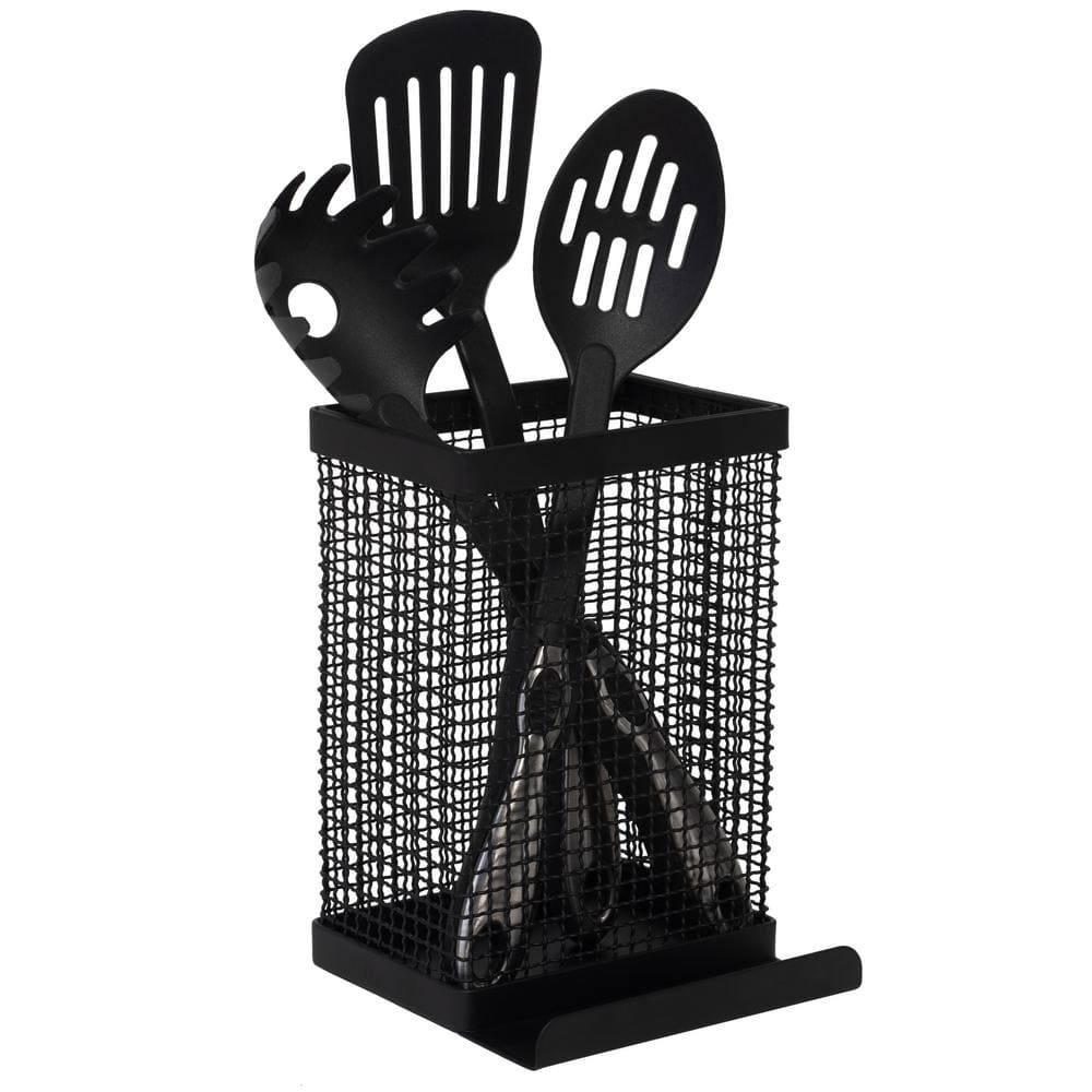 Kitchen Details Industrial Collection Tablet and Utensil Holder in Matte Black