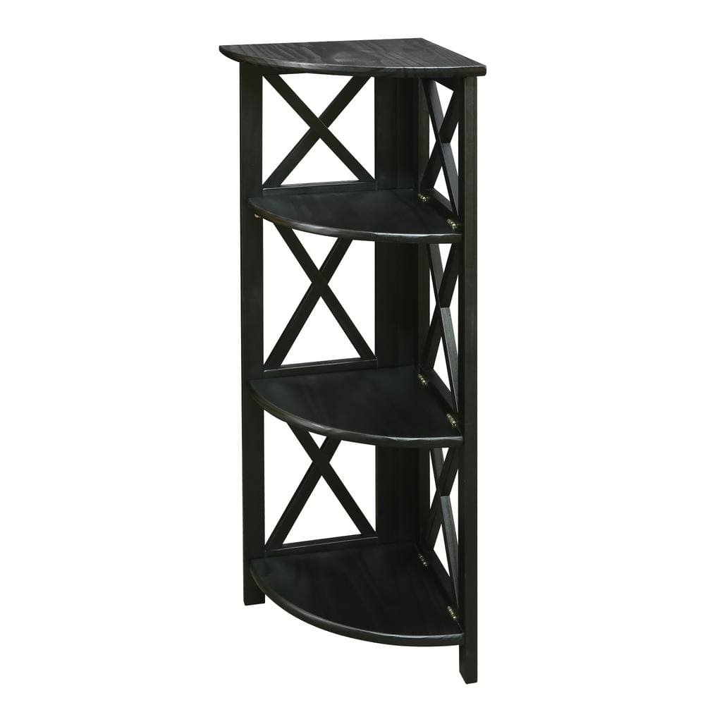 Casual Home Montego 3 Shelf Corner Folding Bookcase with Mantel Top