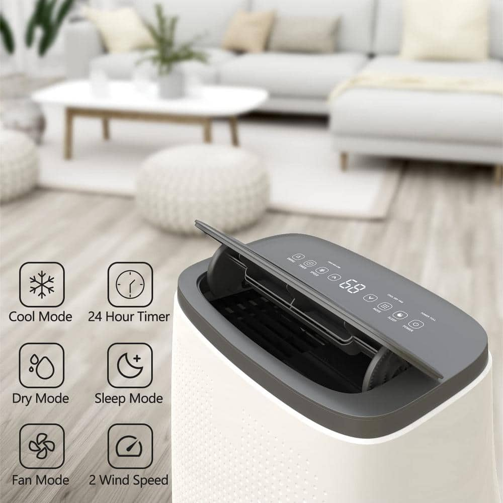 Portable Air Conditioner 14,000 BTU, A/C for Rooms up to 750 Sq. Ft, Built-in Dehumidifier,  Reusable Air Filter, and Window Kits