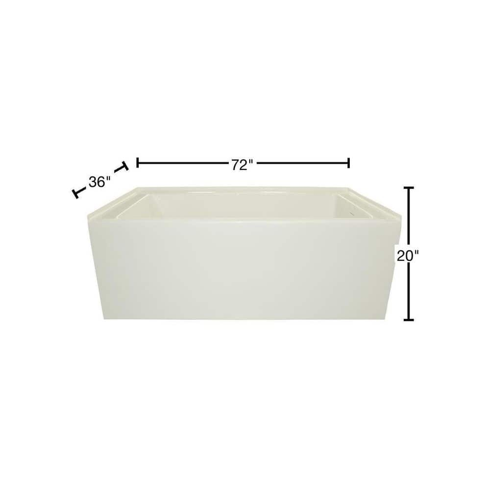 Sydney 72'' x 36'' Alcove / Tile In Whirlpool Acrylic Bathtub