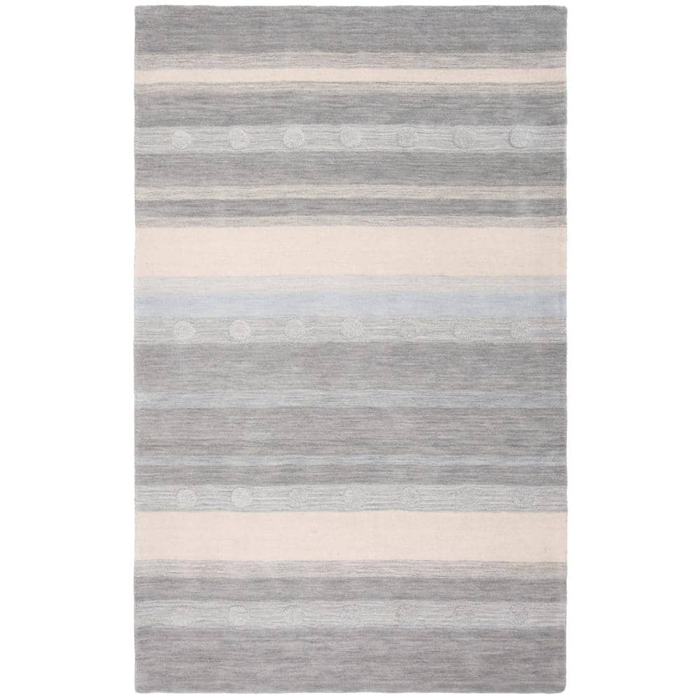 Safavieh Kids 8' x 10' Hand Loomed Wool Rug in Gray and Ivory