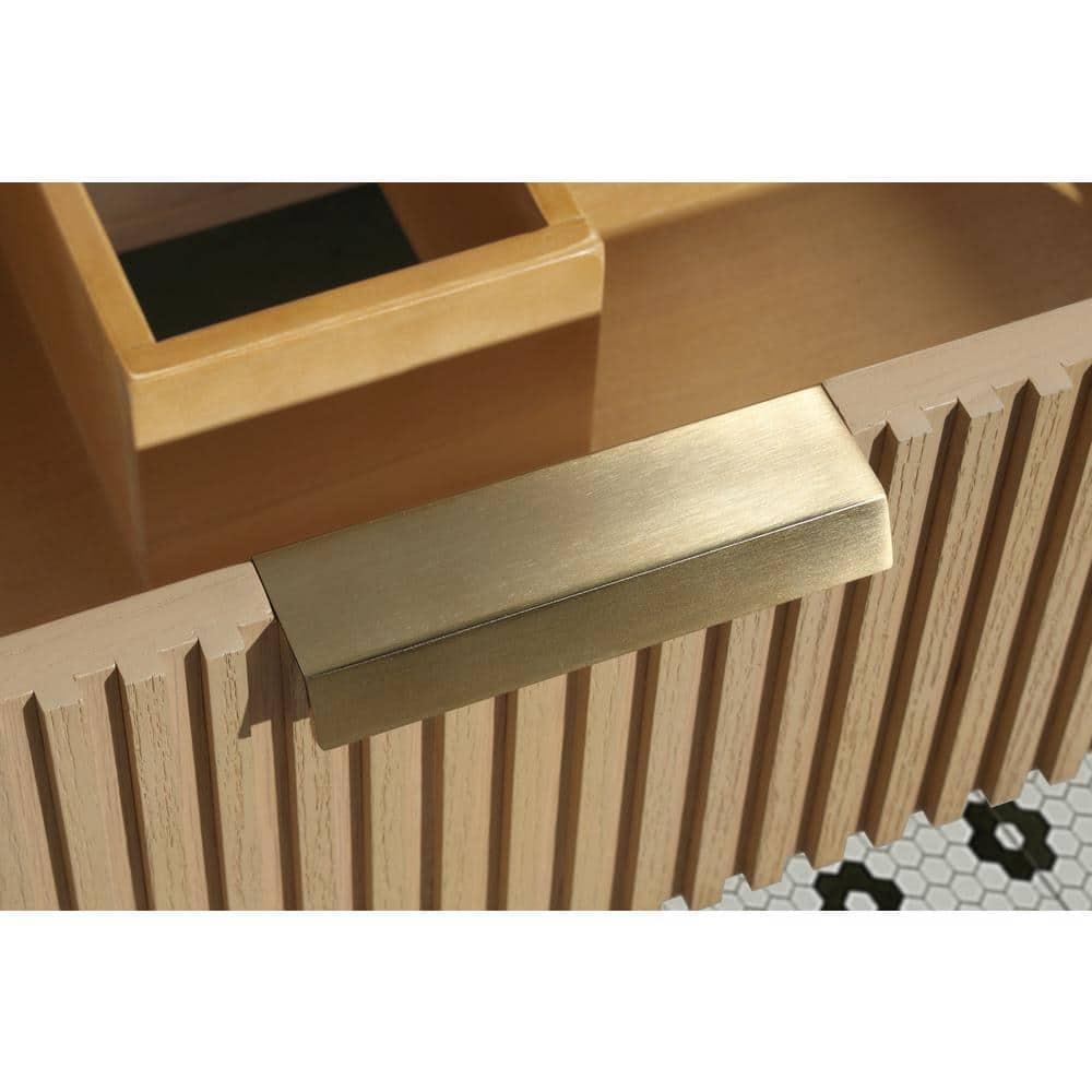 San Diego 30" Oak Floating Bathroom Vanity with Ceramic Sink