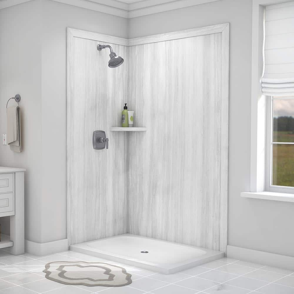 FlexStone Elegance 2-Panel 48"W x 36"D x 80"H Corner Shower Surround