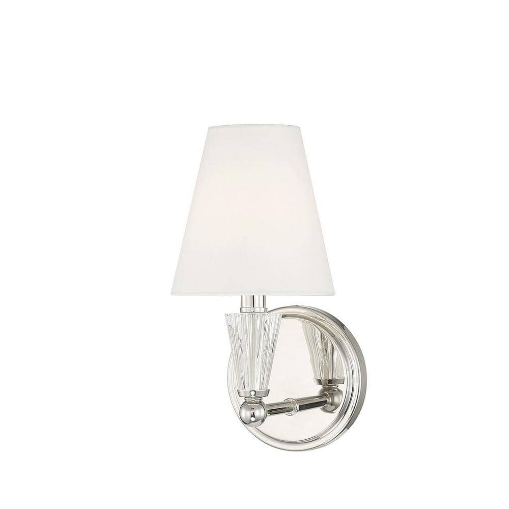 Trade Winds Bianca 1-Light Wall Sconce in Polished Nickel
