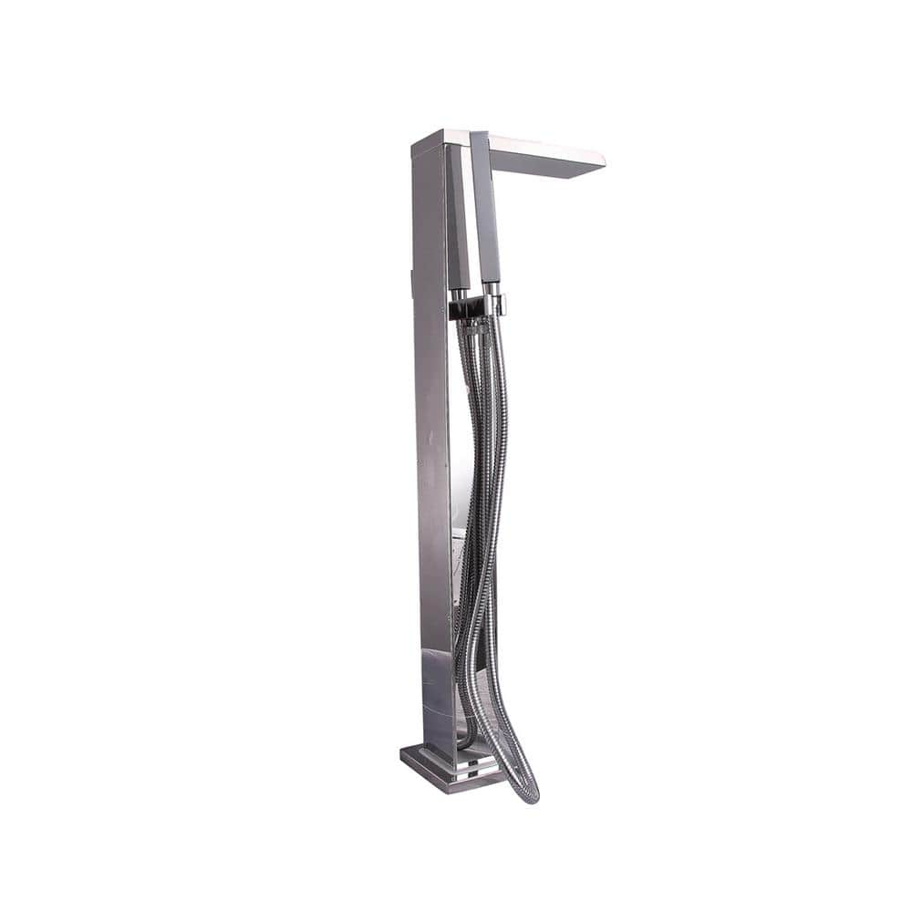 Barclay 7918-SP 1 Handle Bathroom Freestanding Tub Filler with Diverter