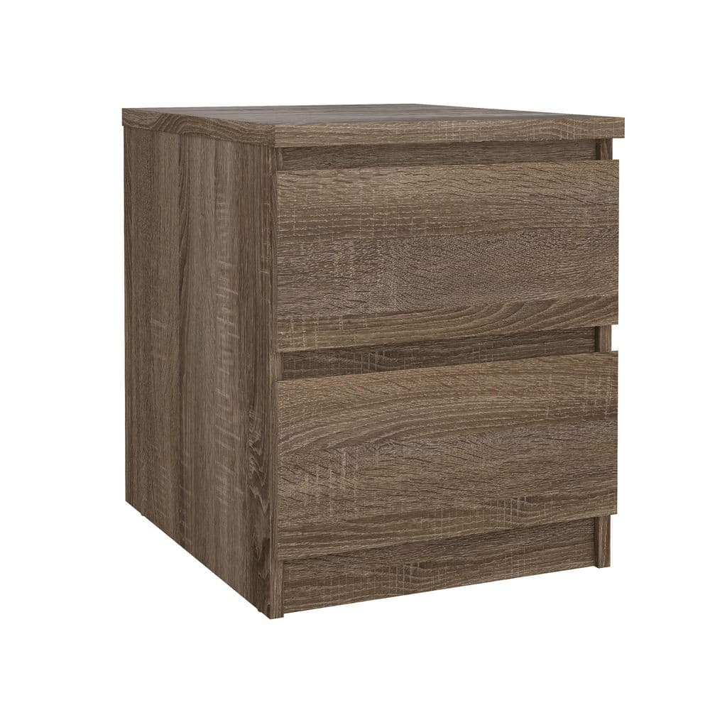 Tvilum Scottsdale 2 Drawer Bedroom Nightstand for Adults, Truffle Oak