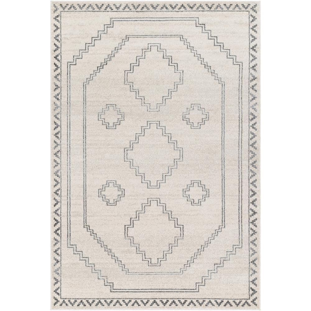 Livabliss Alpharetta Vintage Tribal Area Rug,5'3" x 7',Gray