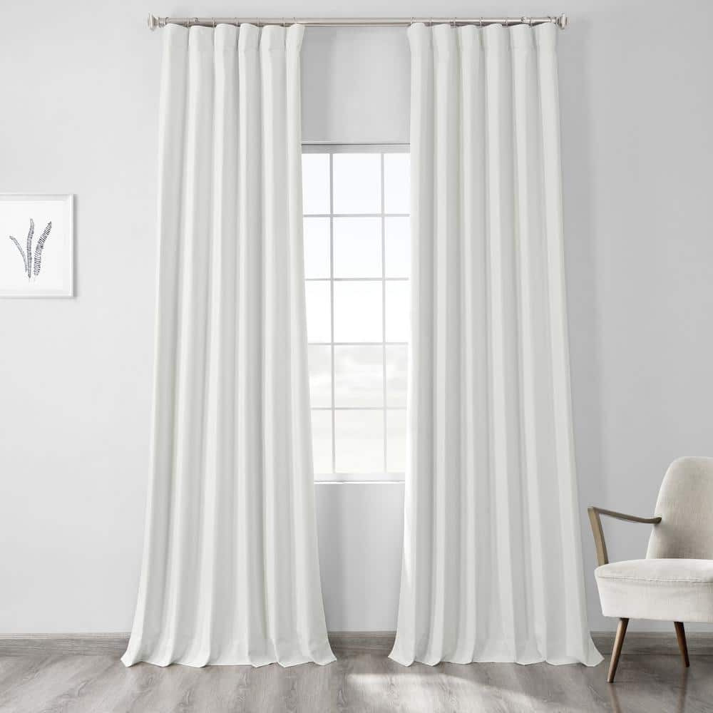 HPD Half Price Drapes Vintage Blackout Curtains for Bedroom - 120 Inches Long Thermal Cross Linen Weave Full Light Blocking 1 Panel Blackout Curtain, (50W x 120L), Starlight Off White