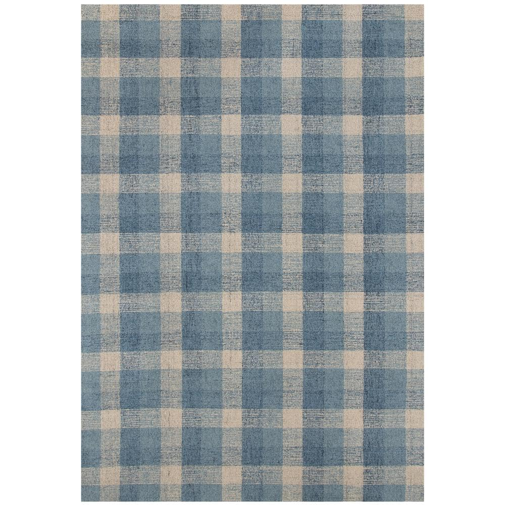 Tartan 2 x 3 Blue Plaid Pattern Area Rug for High Traffic Living Room Dining Room Bedroom
