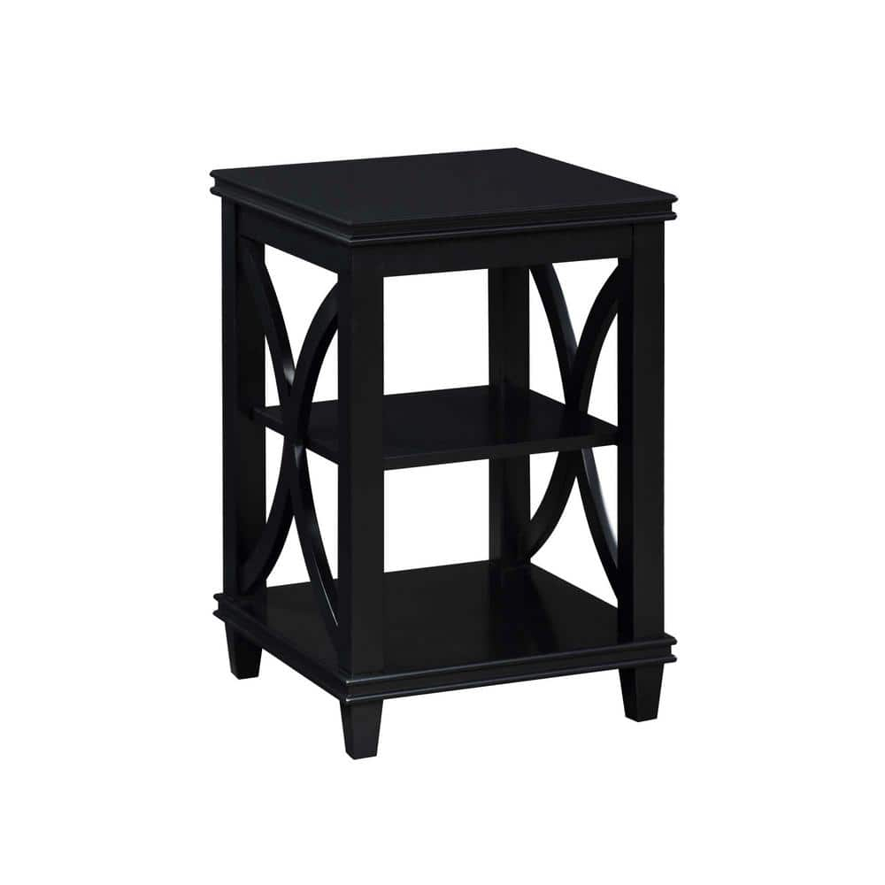 Convenience Concepts Florence 24" x 16" End Table with Shelves, Black