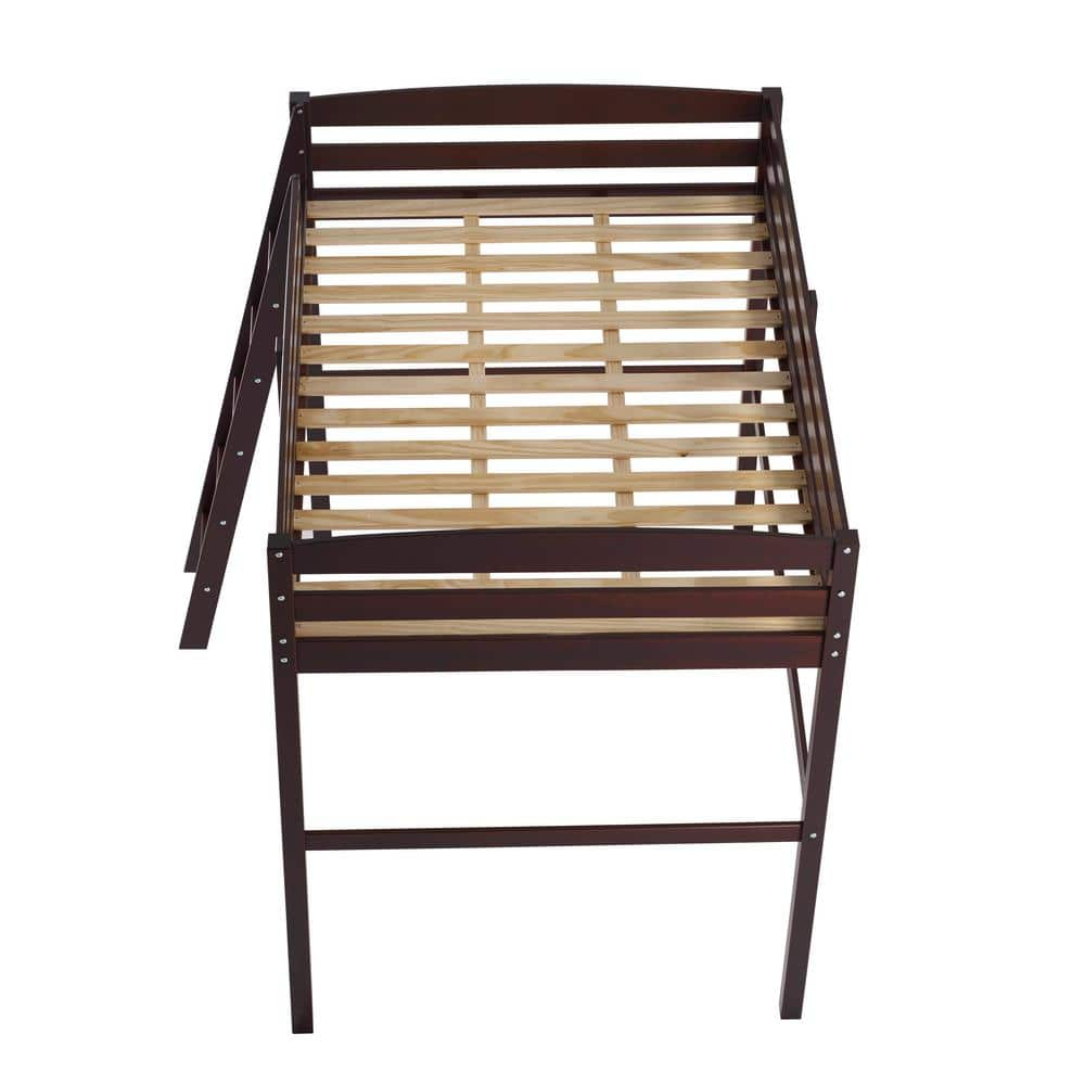 Camaflexi Tribeca Solid Wood High Loft Bed Frame Twin in Cappuccino