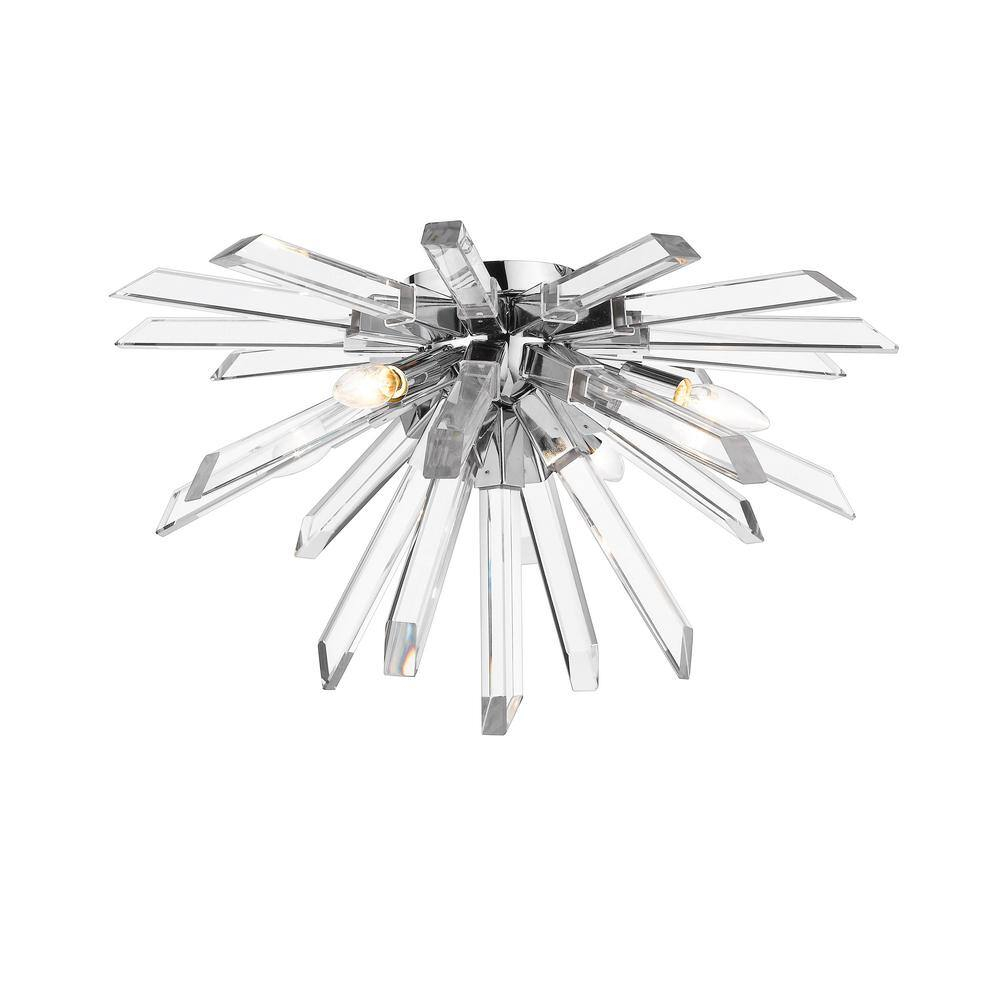 Modern Crystal Chrome LED Globe Ceiling Light