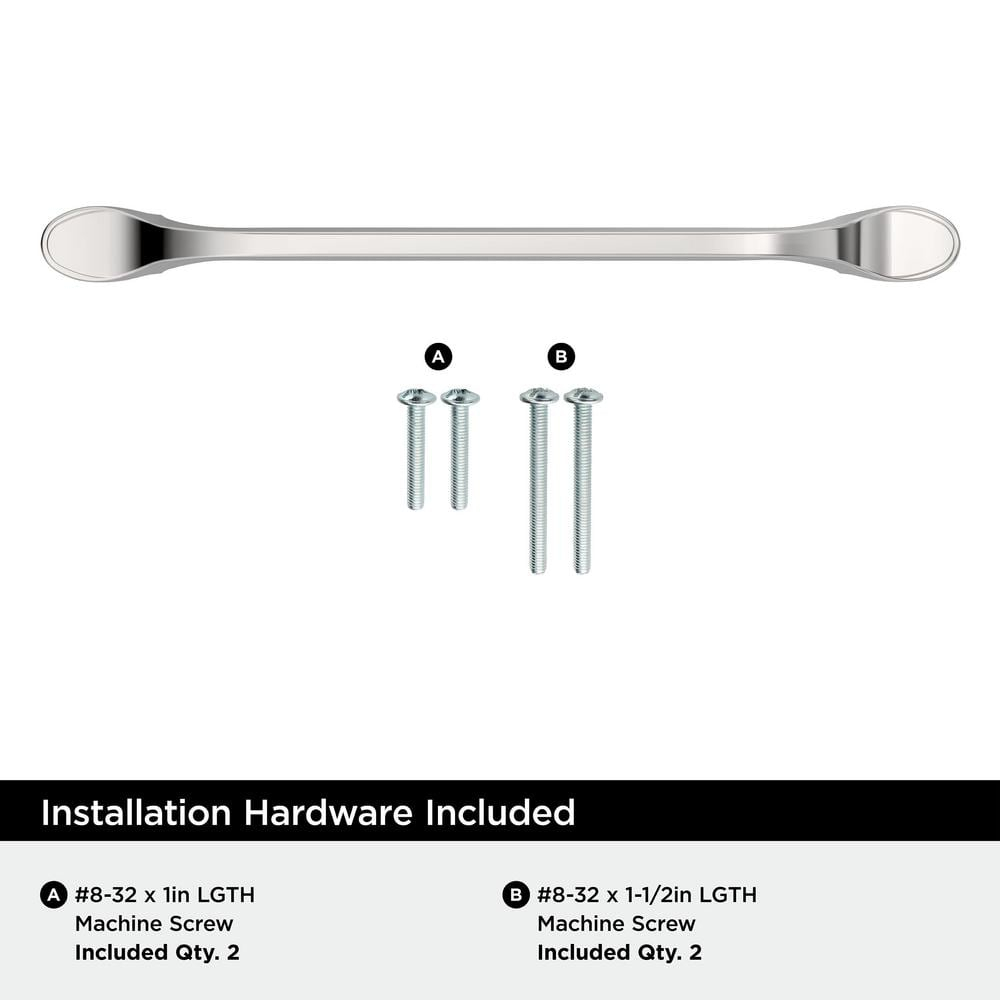 Amerock BP2193826 Polished Chrome Cabinet Pull | 6-5/16 inch (160mm) Center-to-Center Cabinet Hardware | Ravino | Furniture Hardware | Drawer Pull