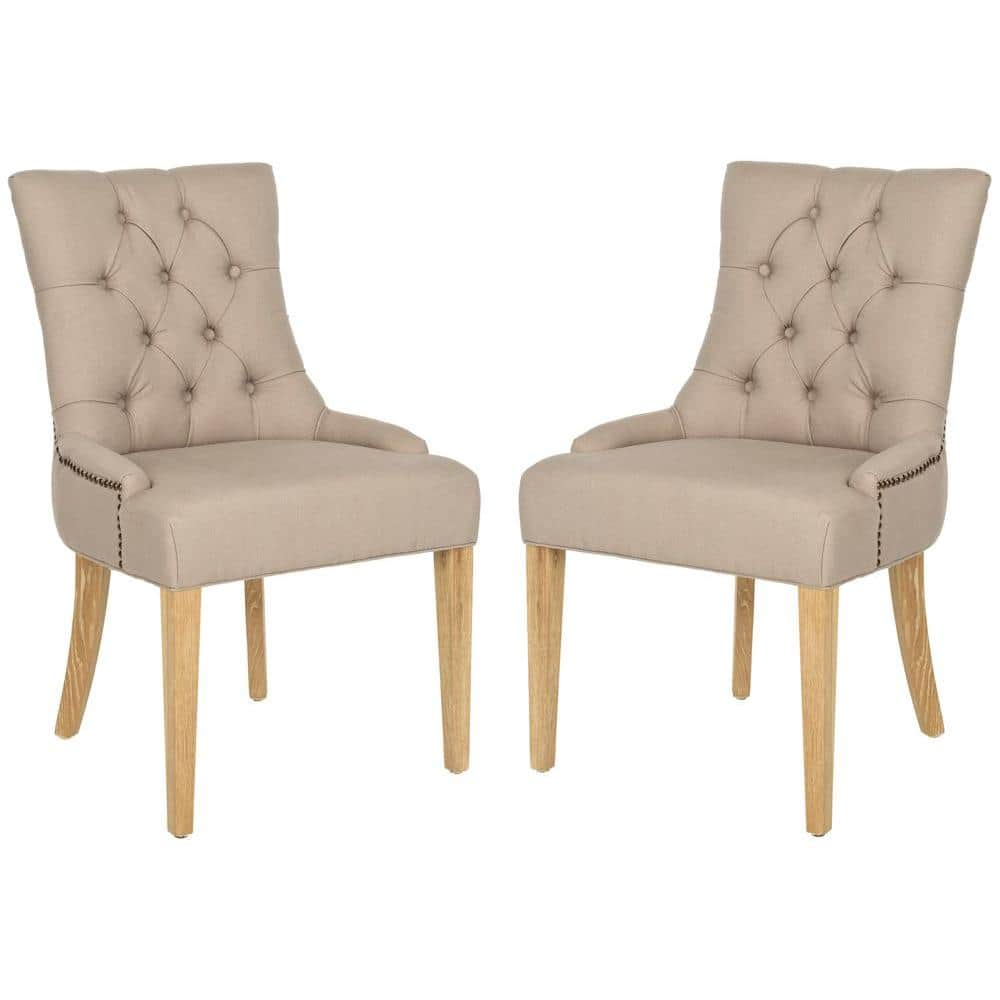 Antique Gold Velvet and Wood Dining Chairs Set of 2