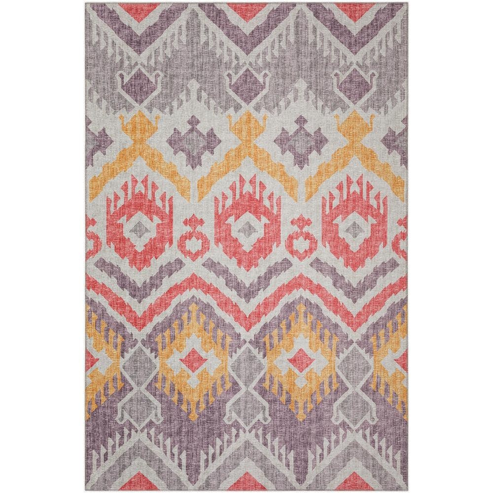 Addison Rugs Indoor/ Outdoor Addison Yuma Southwest Ikat Washable Area Rug 10' x 14' - Purple