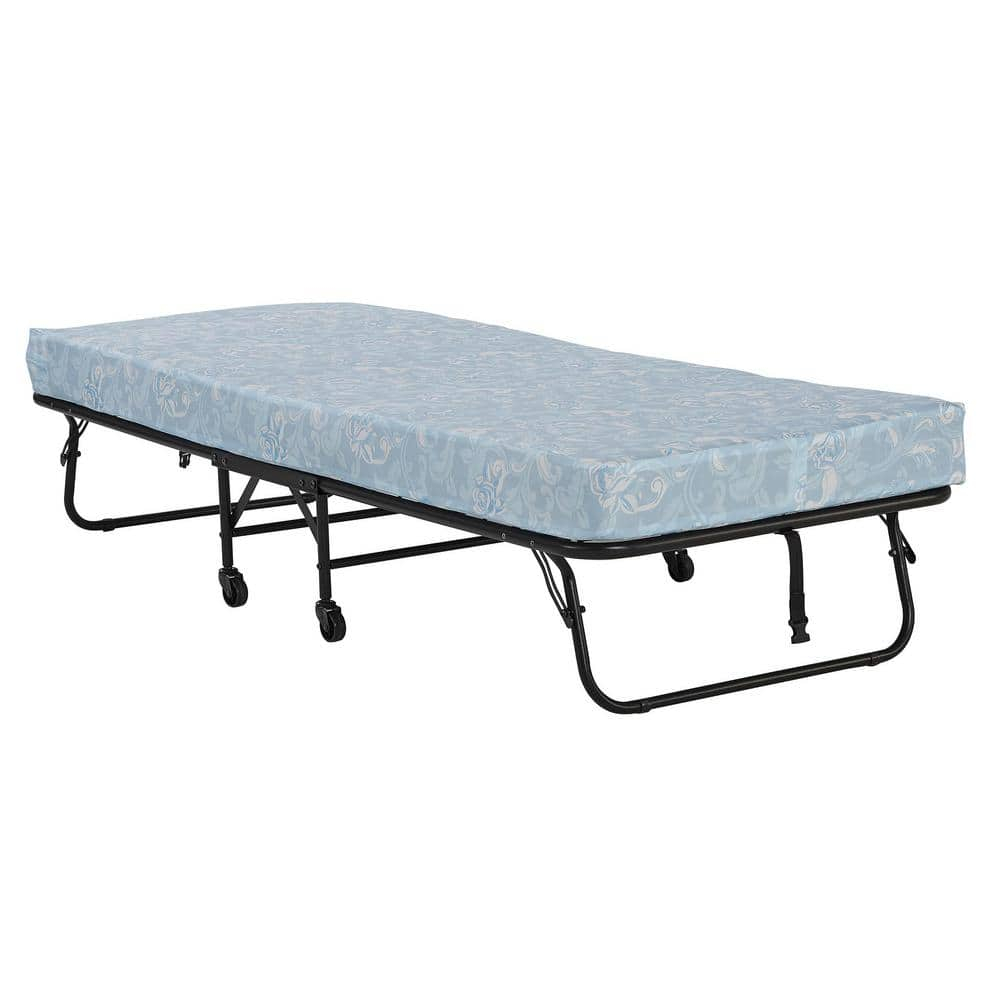 Levy 4 in. Twin Size Medium Firm Folding Mattress Guest Bed with Metal Frame