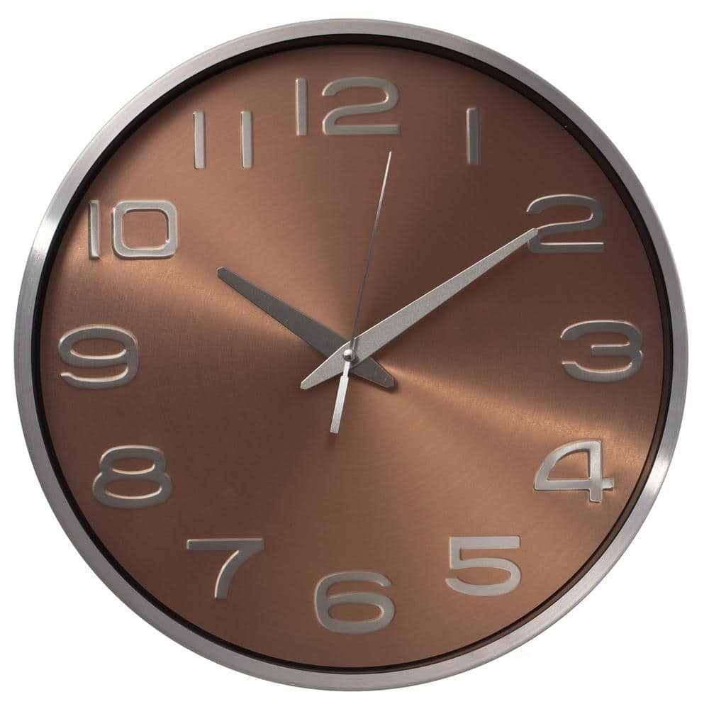 Modern Decorative Aluminum Round Wall Clock For Living Room, Kitchen, Dining Room