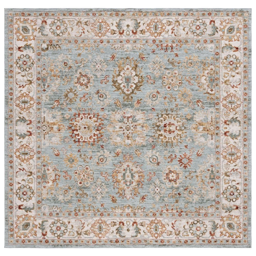 Hamilton HLT112 Power Loomed Area Rug - Blue/Ivory - 6'7"x6'7" - Safavieh.