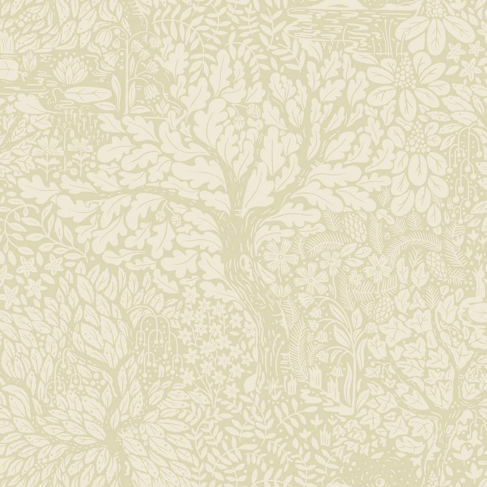 Olle Beige Forest Sanctuary Non-Woven Wallpaper Roll