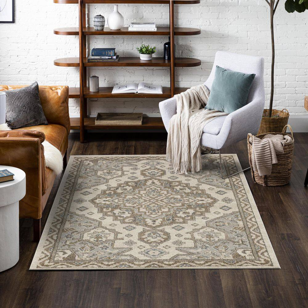 Mohawk Home Laughton Grey 5' 3" x 8' Area Rug Perfect for Living Room, Dining Room, Office