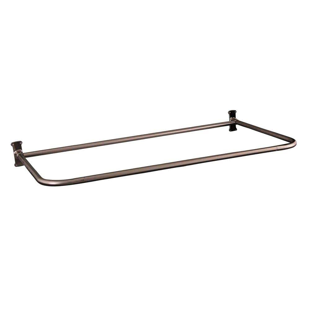 54'' D-Shaped Fixed Shower Curtain Rod