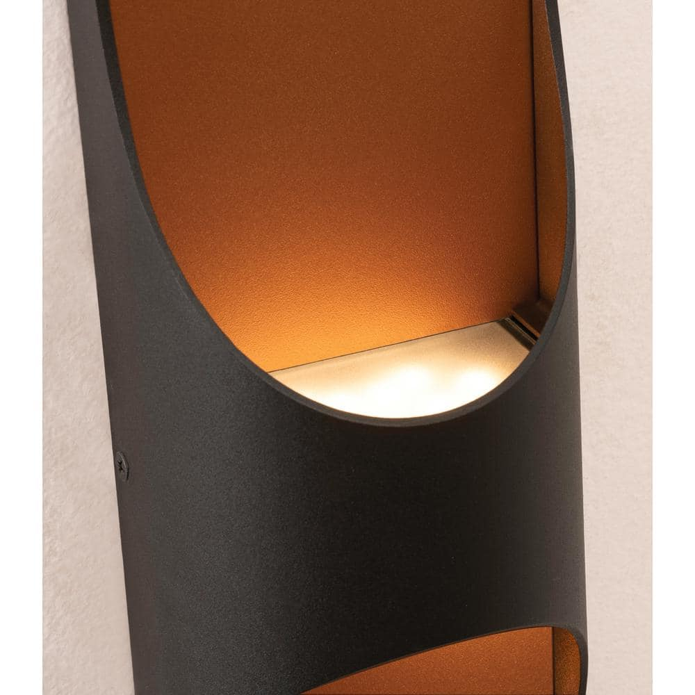 Sleek Black 12" Dimmable Direct Wired Sconce