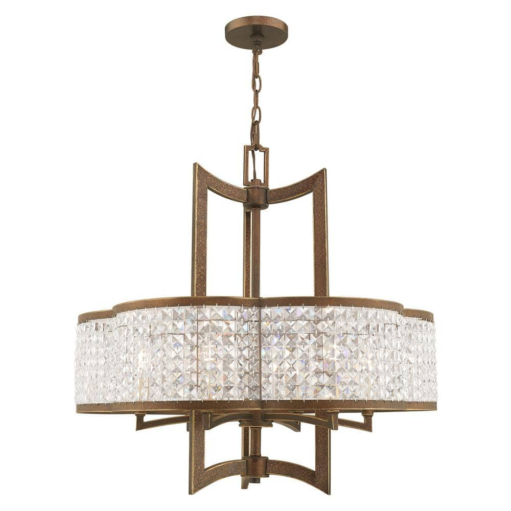 Livex Lighting 50576-64 Gramercy 6-Light Chandelier, Hand Painted Palacial Bronze