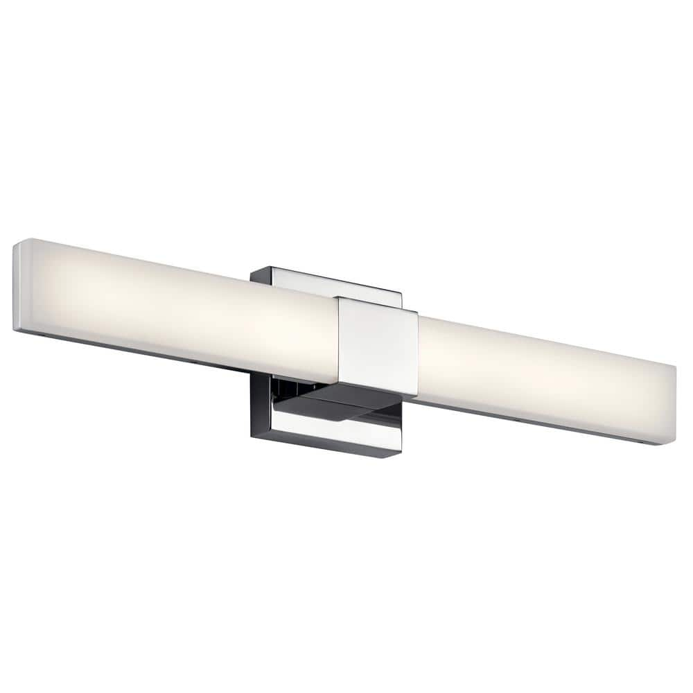Elan Neltev 24" LED Wall Sconce with White Acrylic Downlight in Chrome