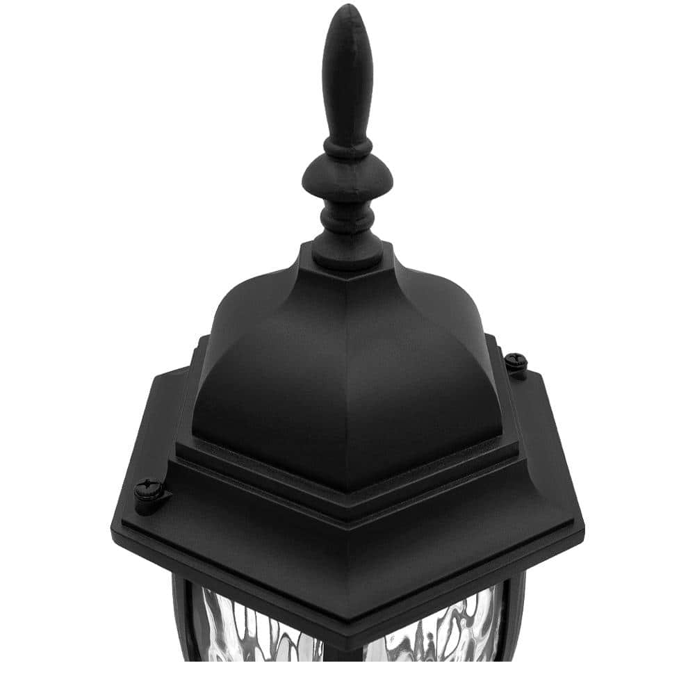 Maxxima LED Outdoor Post Light Pole Lantern with Water Glass, 900 Lumens, 3000K Warm White