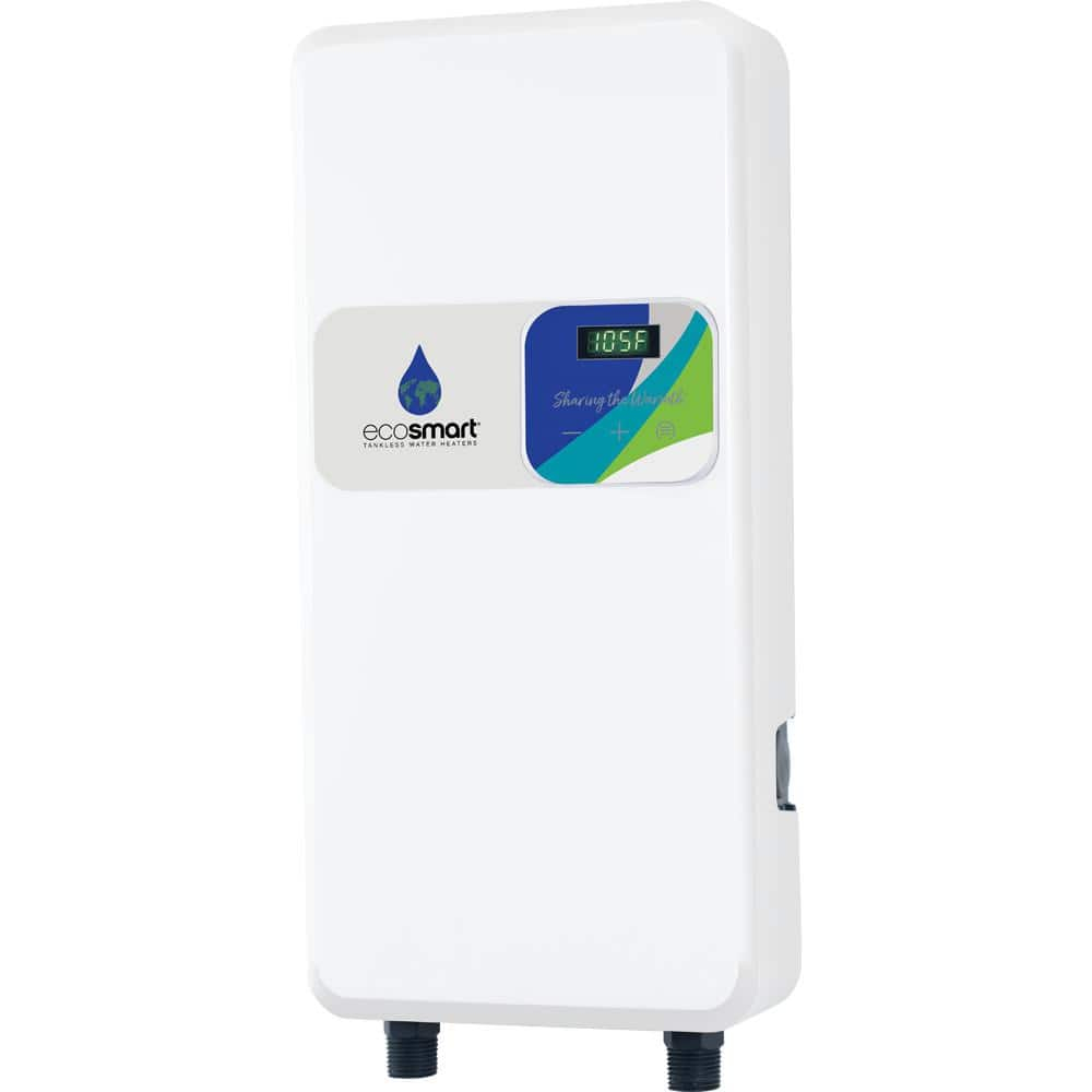 EcoSmart ECOS 12, Tankless Electric Water Heater, 12 kW, 240 Volt, Up to 2.9 GPM, 50 AMPS, Saves Space, Endless Hot Water, Digital Display, Warranty