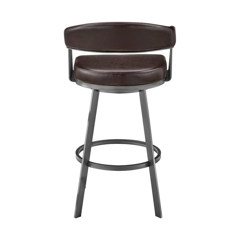 Armen Living Chelsea Swivel 30 in. Faux Leather Bar Stool