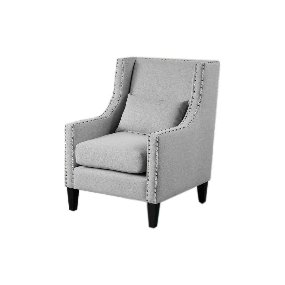 Best Master Furniture Glenn 20" Transitional Fabric Arm Chair in Light Gray