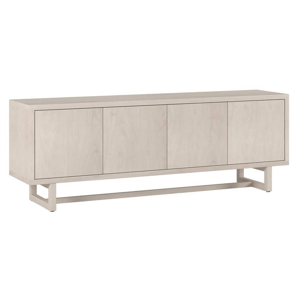 Evelyn&Zoe Cutler Rectangular TV Stand for TV's up to 75", Alder White