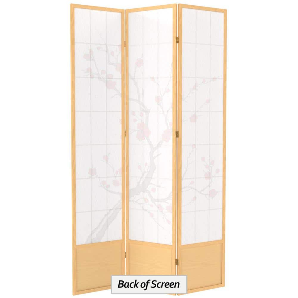 7 ft. Natural 3-Panel Room Divider