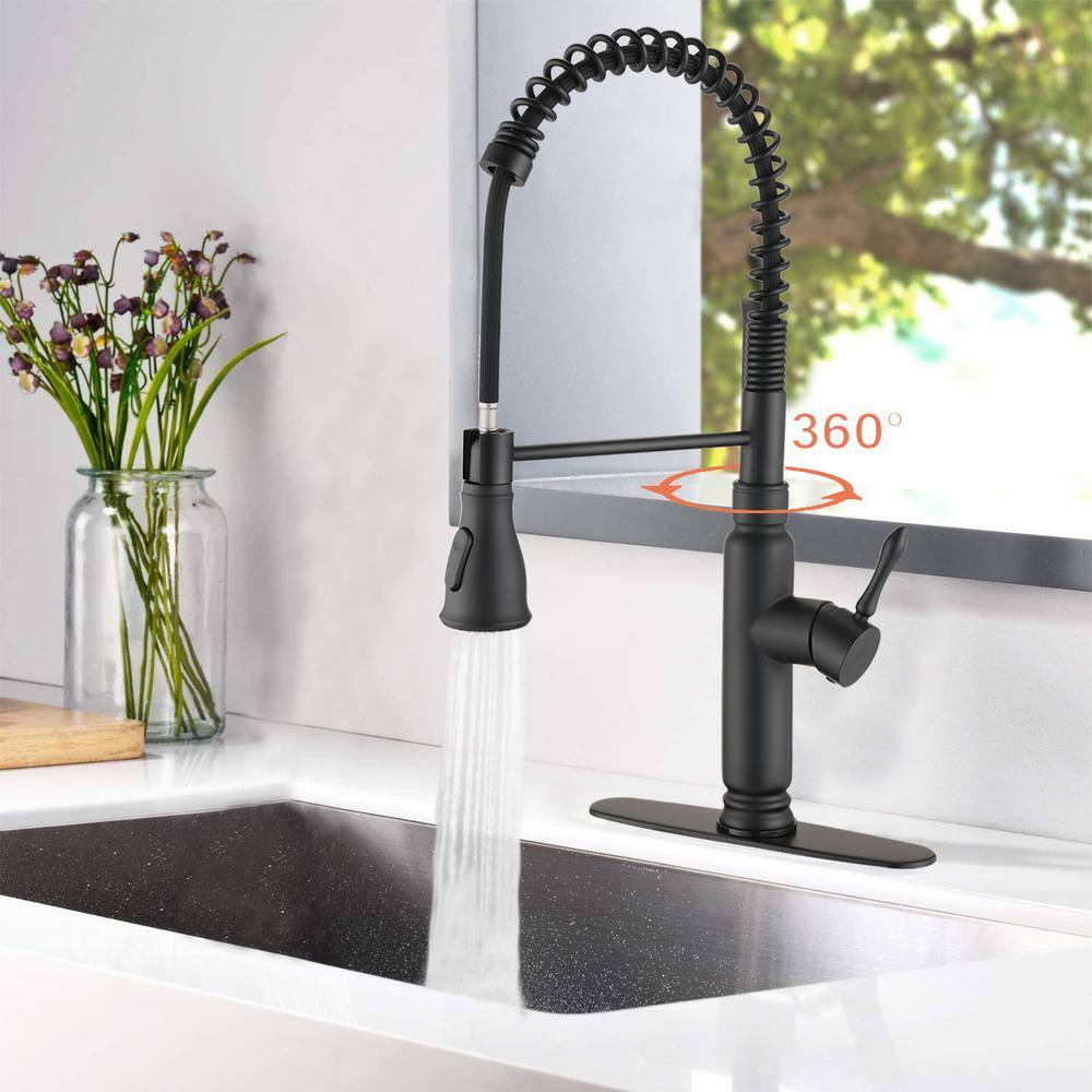 Touch Kitchen Faucet With Pull Down Sprayer Matte Black Stainless Steel