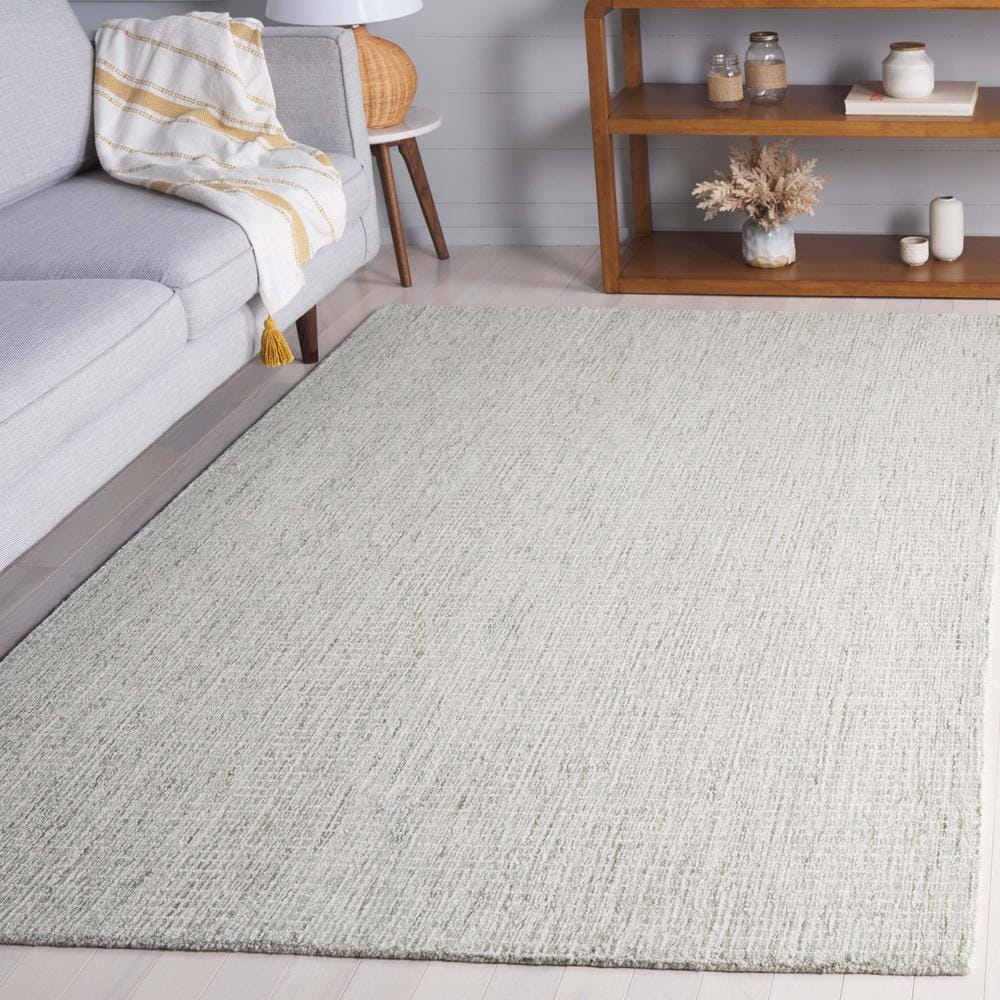 SAFAVIEH Abstract Emely Abstract Wool Area Rug, Sage/Ivory, 5' x 8'