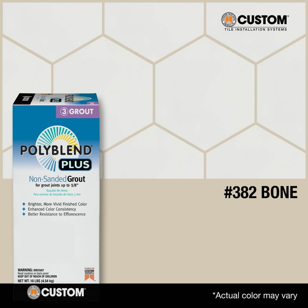 Custom Building Products 104018 10 lbs Bone Polyblend Plus Non Shrink Grout