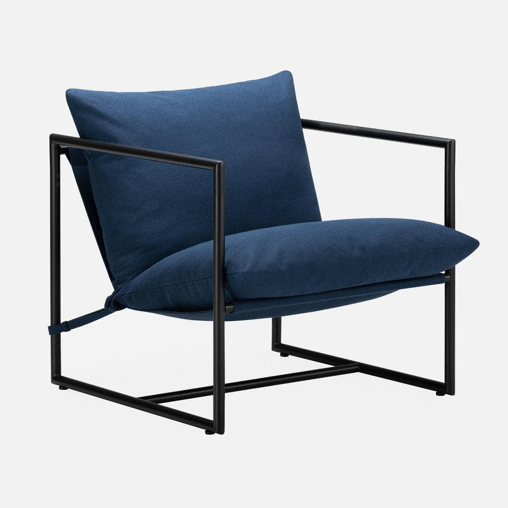 Zinus Aidan Metal Framed Sling Indoor Accent Chair, Navy