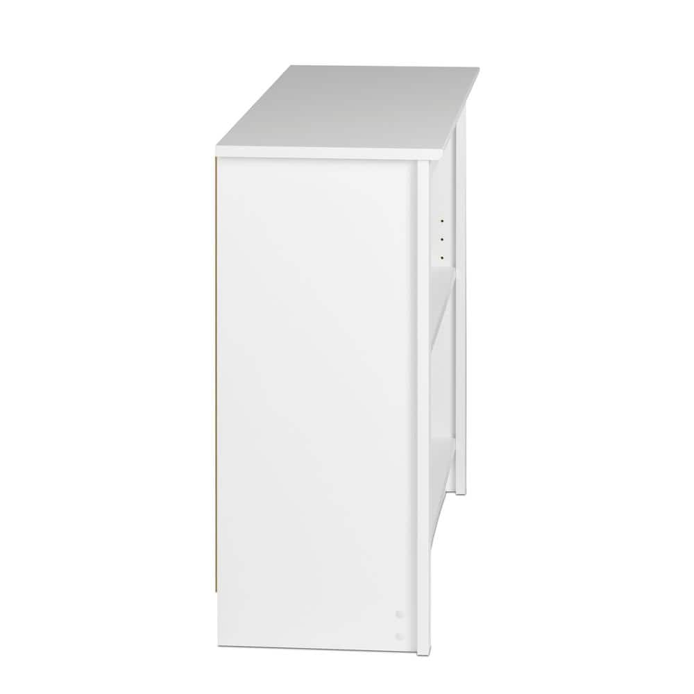 Prepac Home Office 2-Shelf Standard Bookcase with Durable Laminate Finish, White