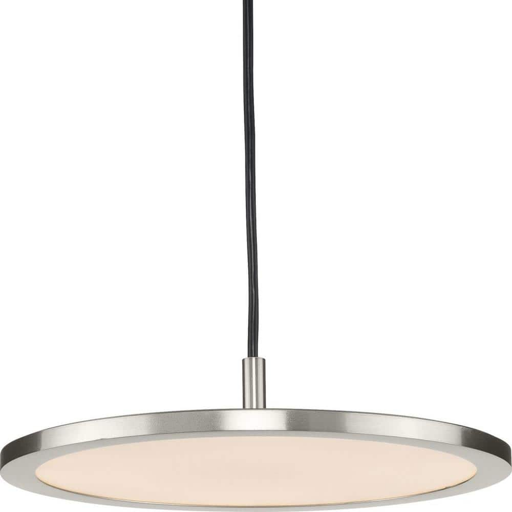 Progress Lighting Everlume 1-Light LED Pendant, Brushed Nickel, Edge-Lit Flat Panel Diffuser