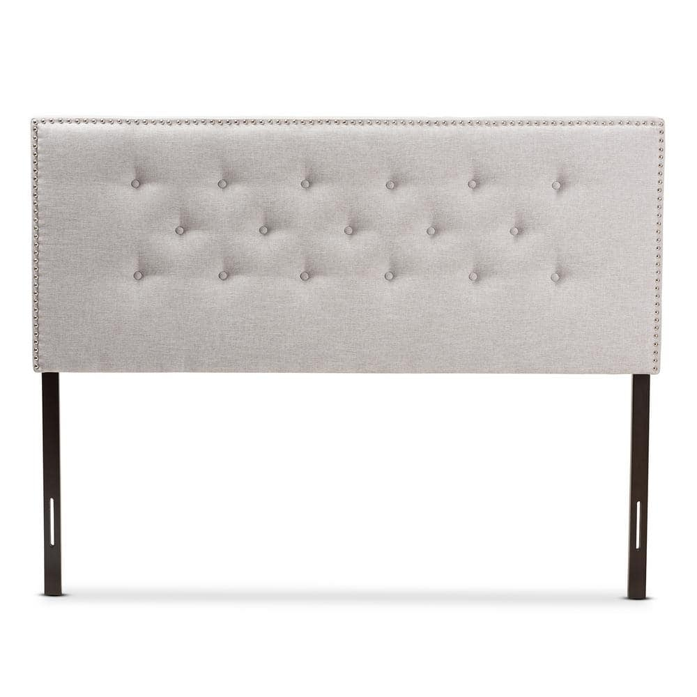 Baxton Studio Windsor Modern and Contemporary Greyish Beige Fabric Upholstered King Size Headboard,Wholesale Interiors