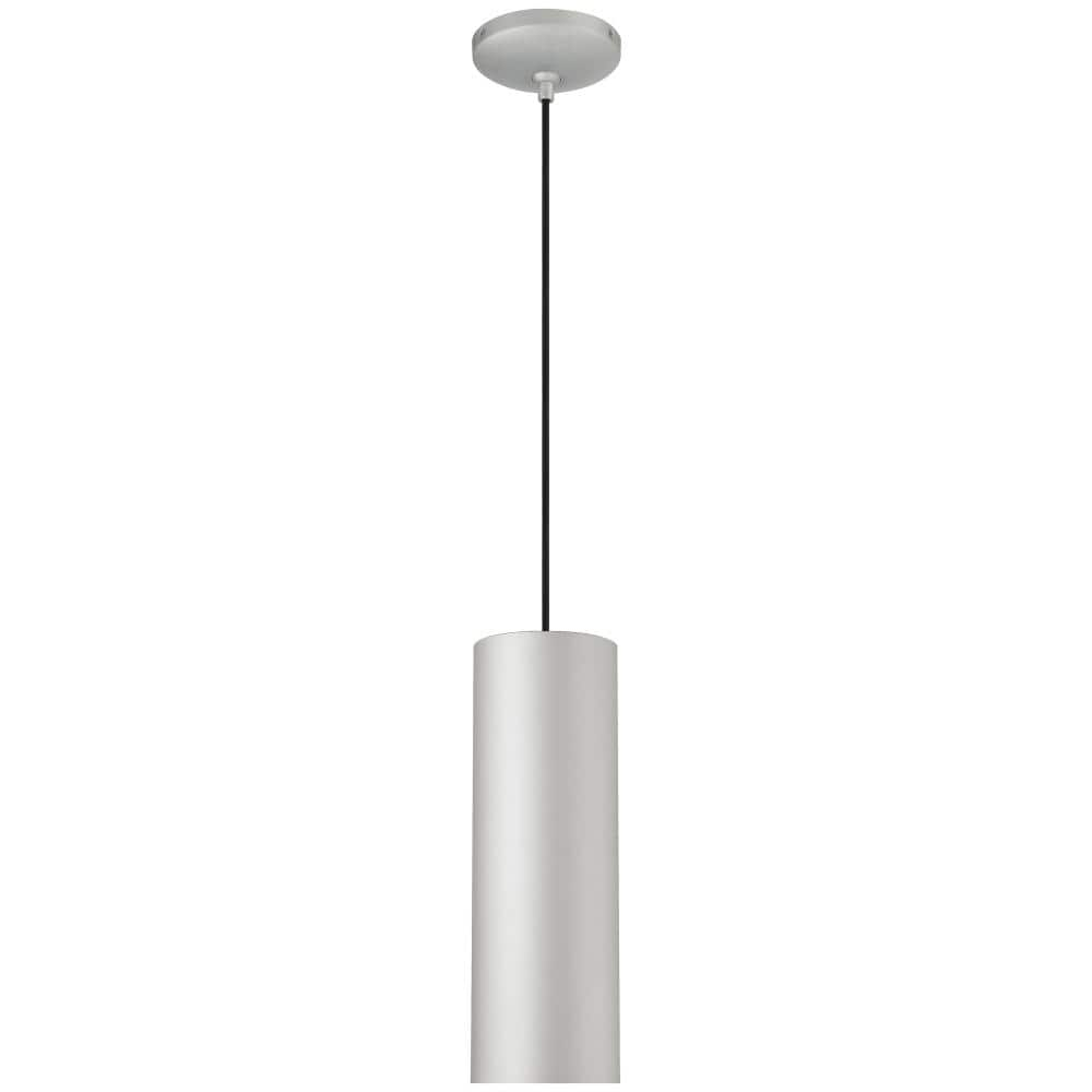 Pilson Modern Indoor/Outdoor Drum Pendant with Black Cord, Satin Finish