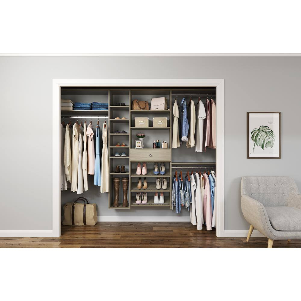 Shelves Closet Storage, 12 In-(Pack Of 4), Weathered Grey, 4 Count