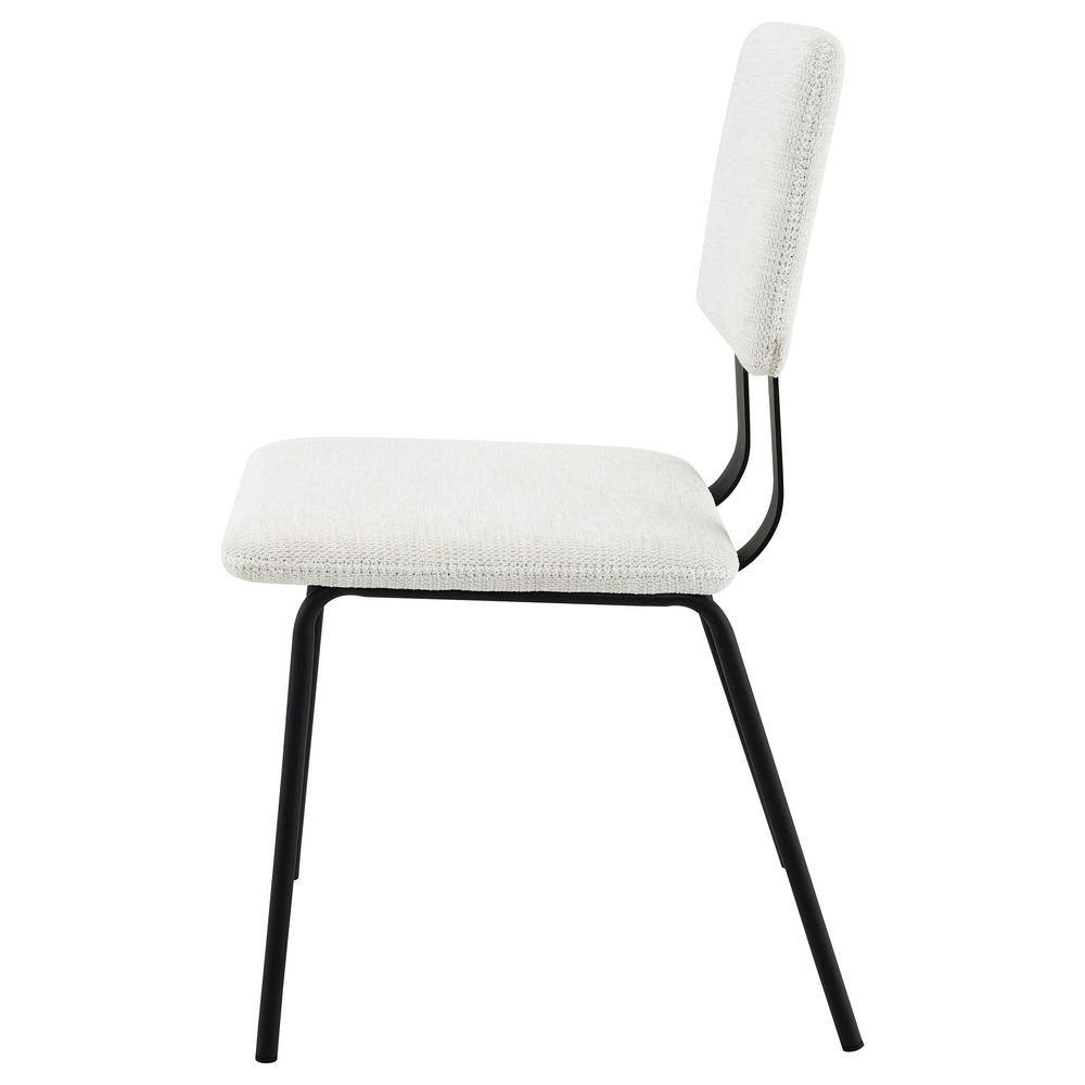 Coaster Calla Contemporary Fabric Upholstered Dining Side Chair in White