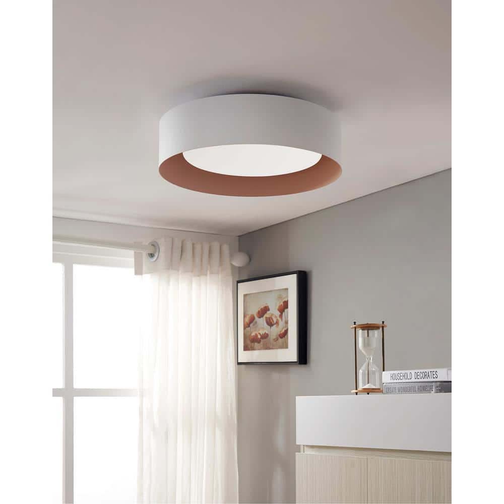 Bromi Design B4106 Lynch 3 Light 16" Wide Flush Mount Drum Ceiling Fixture - White