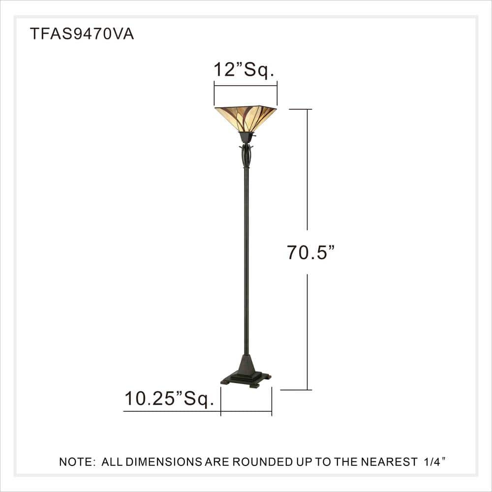 Asheville Tiffany Style Floor Lamp in Valiant Bronze Color