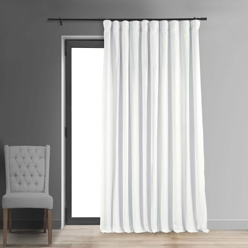 Exclusive Fabrics  Signature Extra Wide Blackout Velvet Curtain (1 Panel) Primary White 100 x 96 96 Inches