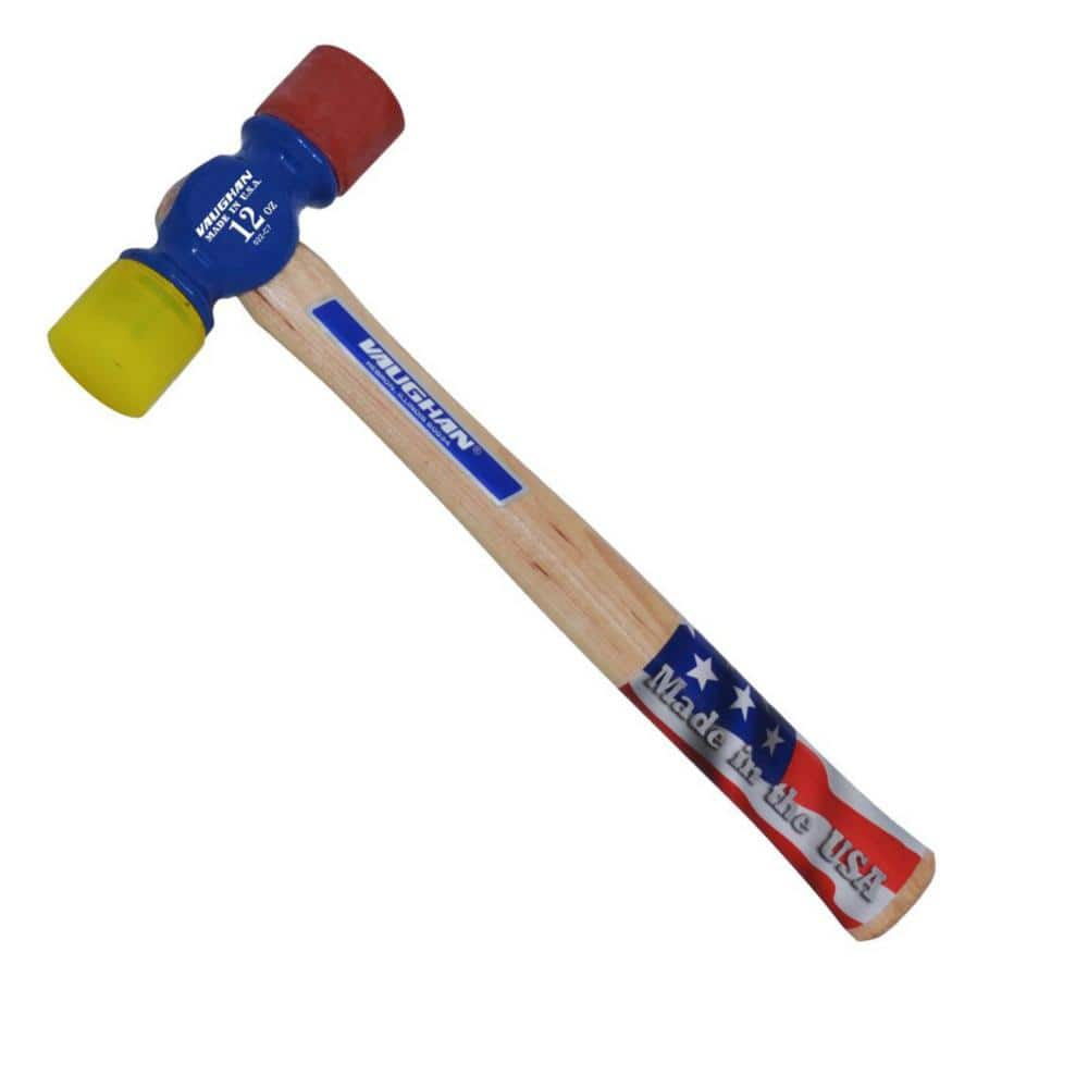 1 PK Vaughan 12 oz. Soft Face Hammer, 12 1/2 in L Steel W/ Vinyl Grip Handle