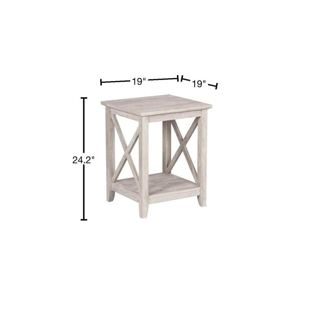 Saint Birch Honduras Washed Gray End Table